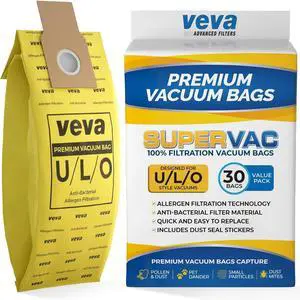 VEVA 30 Pack Premium SuperVac Vacuum Bags Type U/L/O Microlined compatible with Kenmore Sears Upright vacuum cleaners replacement Style U L O 5068 50688 50690 50105 bags