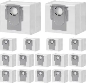 16 Packs Q5 Dust Bag for Roborock Q5 Max+ Q7 M5+ Q10 S5+ Q10 X5+ 3.6L Vaccum Bag for Q5 Q5+ Q5 Pro+ Q8 Max+ Q7 Q7+ Q7 Max+ S8+ S8 Pro Ultra S7 Pro Ultra S7 MaxV Ultra
