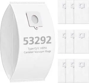53292 Type Q/C HEPA Vacuum Bags for Kenmore 53292 Canister Vacuum 81214 81414 81714 21814 BC2005 BC3005 81615 BC7005 200/400/600/700/800 Series Vacuum Bags 10 Count