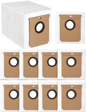 10 Pack 2.5L Large Vacuum Dust Bags for Eufy L50 SES L60 SES Vacuum Cleaner Self-Emptying Dock Replacement Dust Bag for Conga Home 1000 8090 Ultra 9090AI for Haier H9 Plus Vacuum Cleaner