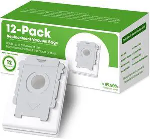 12 Pack Replacement Roomba Vacuum Bags Compatible with iRobot Roomba i7 i7+ i3 i3+ i1+ i4 i4+ i6 i6+ i8 i8+ j7 j7+ s9 s9+ Plus i & s & j Series Automatic Dirt Disposal Bags