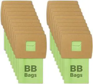 20 Pack Type BB Compact Canister Bags Replacement for Oreck XL Buster B Canister Vacuum Bags PKBB12DW BB180 BB280 BB850 BB870 BB900 BB1000 MV160