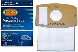 Replacement Micro Filtration Vacuum Cleaner Dust Bags made to fit Riccar SupraQuik and Simplicity Type S and Fastvac 6 pack