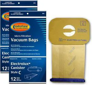 Replacement Micro Filtration Vacuum Cleaner Dust Bags made to fit Vacuum Bags for Electrolux Canisters Style C 24 pack