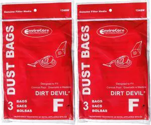 Replacement Vacuum Cleaner Dust Bags Made to fit Royal Dirt Devil Type F CanVac and Power Pak Canister Models 6 Pack