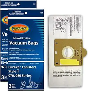 Replacement Micro Filtration Vacuum Eureka Style T Canisters 6 Bags White