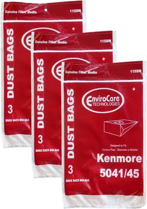 Replacement Vacuum Cleaner Bags Designed to fit Kenmore 5041 and 5045 Type H Canisters 9 Bags
