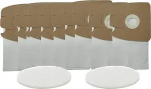 Replacement Vacuum Paper Bags made to fit Eureka Style MM Mighty Mite 3670 and 3680 Series Canisters 10 Bags 2 Motor Filters Included