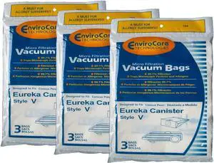 Replacement Micro Filtration Vacuum Cleaner Dust Bags made to fit Eureka Style V Canisters 9 Pack