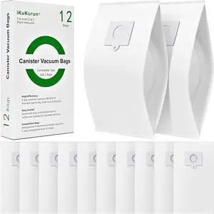 12 Pack 53292 Type Q/C HEPA Cloth Replacement Dust Bags for Kenmore 200 400 600 700 800 Series 5055 50557 50558 53291 21814 81214 BC3005 BC7005 Vacuums Cleaner