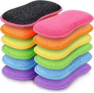 HOMEXCEL Dish Sponge 12 Pack, Microfiber Kitchen Sponges for Cleaning HOMEXCEL Dish Sponge 12 Pack, Microfiber Kitchen Sponges for Cleaning