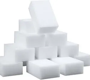 100 Pack Magic Sponge Eraser Extra Thick and Long Lasting Melamine Cleaning Sponges in Bulk - Multi Surface Power Scrubber Foam Cleaning Pads - Bathtub Floor Baseboard Bathroom Wall Cleaner