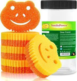 5 Pack Scrub Sponge Dual-Sided Temperature Controlled Kitchen Sponge for Dishes Frog Bulk Sponges Household Cleaning Pads Multi-Functional Premium Cleaning Sponges