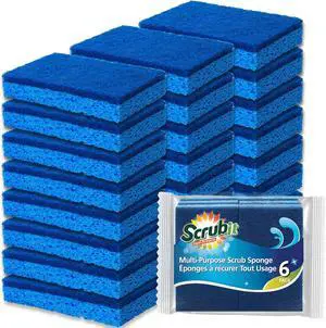 Scrubit Non-Scratch Cleaning Scrub Sponges- Scrubbing Dish Sponge Ideal for Washing Kitchen Dishes Bathroom &More  Dishwashing Sponge Along with A Thought Scrubber  24 sponges