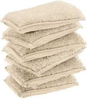 Bamboo Kitchen Sponges Dish Sponges Natural Cleaning Sponges Beige 6 Pack