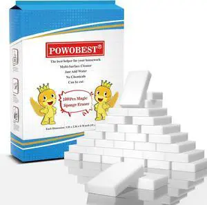 Magic Sponge Eraser 100 Pac Extra Thick Melamine Sponges Magic Cleaning Sponge Household Cleaning Scrub Sponge Pads for Kitchen Car Sink ShoeBathtub Cleaning Sponge