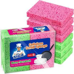 Scrub Sponges Non-Scratch Sponges for Dishes Kitchen Sponge Dish Scrubber 12 Pack