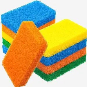 10 Pieces Silicone Dish Sponge Silicone Scrubber Reusable Kitchen Scrubbing Cleaning Sponge Soft Dish Scrubber for Fruit Vegetable(Square Sponge)