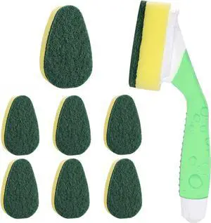 Dish Wand with 7Pack Replacement Dish Wand Sponges Not Easy Leak Dishwand and Long Lasting Replacement Sponge Heads Dish Brush Pads Kitchen Cleaning Sets
