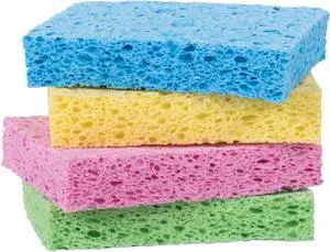 Pop-Up Sponges Rectangular Natural Vegetable Cellulose Set of 4