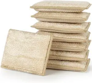 Bamboo Natural Absorbent Sponges Kitchen Cleaning Sponges Reusable Dish Washing Sponges Beige (8 Pack)