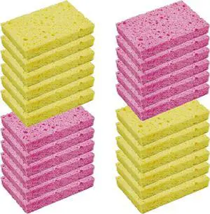 24 Pack Large Sponges for Kitchen Handy Sponges for Dishes Eco Friendly Cellulose Dish Sponge Bulk Super Absorbent Cleaning Sponges DIY Sponges for Kids 4.5 x 2.8 x 0.6