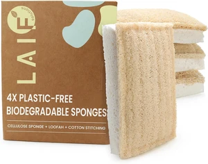 Biodegradable Kitchen Scrubbers - Durable & Non-Scratch, Plastic-Free, Eco-Friendly Loofah & Cellulose Dish Sponges - Compostable Biodegradable Kitchen Scrubbers - Durable & Non-Scratch, Plastic-Free, Eco-Friendly Loofah & Cellulose Dish Sponges - Compostable
