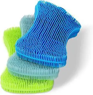.Silicone Sponge Dish Brush Double Sided Cleaning Brush for Dishes Kitchen Gadgets and Accessories (3 Pack)