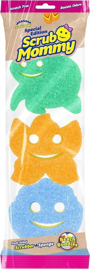 Scrub Mommy Special Edition Summer - Scratch-Free Multipurpose Dish Sponge - BPA Free & Made with Polymer Foam - Stain & Odor Resistant Kitchen Sponge (3ct)