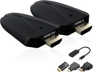 4K Wireless HDMI Transmitter and Receiver 500 FT/150M Range Plug and Play 2.4G/5G Wireless HDMI Extender kit for Video and Audio Transmission for Laptop/PC etc. No App/Bluetooth Needed