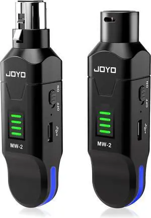 2.4GHz Wireless Microphone System 4-Channel XLR Transmitter & Receiver Dynamic/Phantom-Powered Condenser Mics Adapter for PA Systems Live Sound Audio Mixer Church Studio (MW-2)