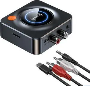 Bluetooth Receiver for Home Stereo AUX RCA to Bluetooth Adapter for Old Speakers NFC Wireless Audio Receiver for Music Streaming Sound System Convert Wired Speakers to Wireless