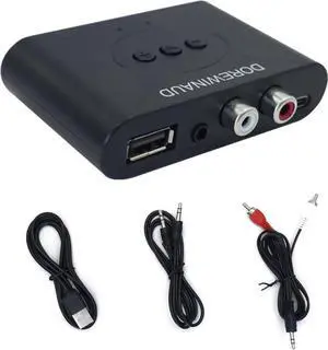 Bluetooth 5.3 Audio Receiver Wireless Audio Receiver RCA Adapter for Stereo USB Flash Drive/NFC One Key Connect/Car Speakers/Wireless Headphones Receiving Mode for Bluetooth Devices