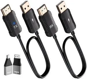 Wireless HDMI Transmitter and Receiver 4K Decode 1080P Output HDMI Wireless Extender Plug & Play Support 2.4/5GHz for Streaming Video and Audio to Monitor from Laptop/Pc/Tv Box (Black)