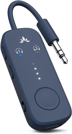 Relay - Airplane Bluetooth 5.3 Adapter with Qualcomm aptX Adaptive Supports 2 AirPods or Headphones 20Hr Playtime 3.5mm AUX Wireless Audio Transmitter for Travel Flight Airline Gym