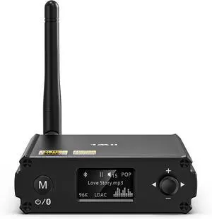 LDAC Hi-Res Bluetooth HiFi Receiver Bluetooth 5.1 Audio Adapter w/Audiophile DAC/AptX HD/LL/AAC for Home Stereo AV Receiver or Amplifier OLED Display & Optical AUX Output USB Input EQ Mode
