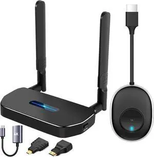 Wireless HDMI Transmitter and Receiver 4K Kit Full HD 4K Wireless Presentation Equipment HDMI Adapter Plug and Play Streaming Media. Laptop Dongle PC PS4 Smart Phone to HDTV/Projector 165FT/50M