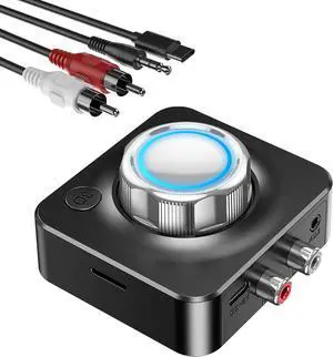 Bluetooth Receiver for Home Stereo RCA Bluetooth Adapter for Stereo Receiver with 3D Surround Low Latency AUX 3.5mm Audio Adapter for Old Speakers/Vintage Stereo/Car Systems/TF Card