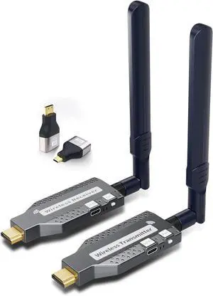 Wireless HDMI Transmitter and Receiver 492ft/150m 4K Decode 1080P Output Plug&Play 2.4G/5.8G Portable HDMI Wireless for Video and Audio to Monitor from PC/TV Box/Projector1