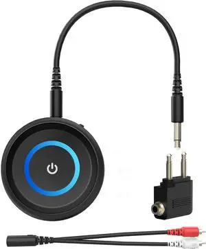Bluetooth 5.3 Transmitter for TV/Airplane 2-in-1 Bluetooth Transmitter Receiver for Home Stereo/Speakers/Headphones/PC/Car Wireless Adapter w/3.5mm AUX/RCA Jack Dual Link Low Latency 16H