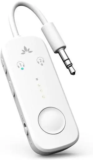 Relay - Airplane Bluetooth 5.3 Adapter with Qualcomm aptX Adaptive Supports 2 AirPods or Headphones 20Hr Playtime 3.5mm AUX Wireless Audio Transmitter for Travel Flight Airline Gym