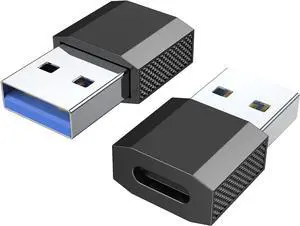USB C Female to USB Male Adapter (2-Pack) 3.1 USB A to USB C Adapter One-Sided SuperSpeed Data Sync 10Gbps & 100W Fast Charging for iPhone 16 15 14 13 Pro Max  Watch 8 9  Galaxy S23 S24