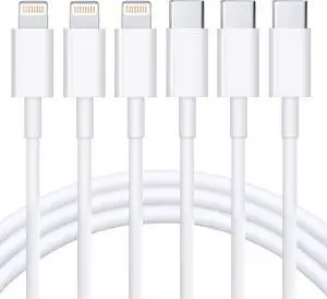 USB C to Lightning Cable 3Pack 10FT [MFi Certified] Type C Power Delivery Fast Charging Cord for iPhone 14/13/12/11/XS/XR/X/8/iPad