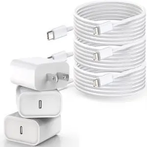 [ MFi Certified]Long iPhone Fast Charging Cable 3Pack 20W Phone Charger USB C Charger Block Plug+6Foot Type C to Lightning Cord for iPhone 14/Pro/Pro Max/Plus/13/12/11/XS/XR/X/SE2022/iPad/AirPods