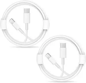 2 Pack  iPhone Fast Charger Cable  MFi Certified  USB Type C to Lightning Cable for iPhone 12/12Pro/Max/11/11Pro/XS/Max/XR/X/8/8Plus/7/6/5/SE (White 1M/3.3FT) Original Certified