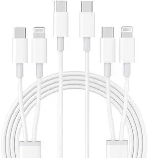 2 in 1 USB C to USB C/Lightning Cable Compatible for iPhone 16 15 14 13 12 11 XS XR X 2 Pack 60W Type C Multiple Charging with Lightning/Type C Port iPhone Charger Cord Fast Charging Cable 6FT