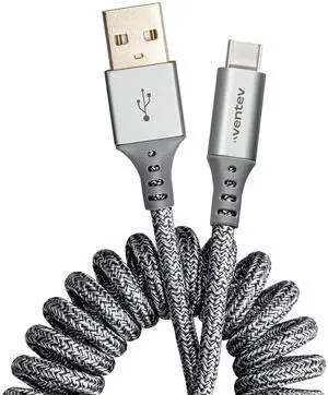 - Chargesync Helix Cable 14 USB A to USB C Cloth Covered Flexible Elastic Recoil Design Fast Charging Compatible with iPhone 16/16 Pro/15 MacBook iPad Pro  Galaxy S25 - Gray
