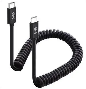 Coiled USB C to USB C Cable 1-4 Feet Up to [60W Charging 480Mbps Data Transfer] Compatible with  CarPlay Android Auto USBC Charger Cable for iPhone 16/15 Galaxy S24