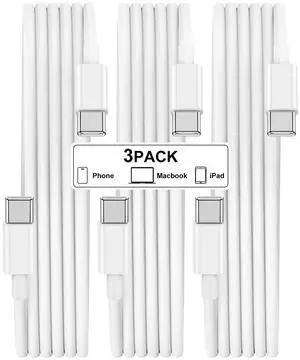 USB C to USB C Charging Cable 3Pack 6ft 60W Type C to Type C Fast Charger Cord for iPhone15/Pro/Max/mini/Plus/iPad Pro iPad mini iPad Max Air5 MacBook Air