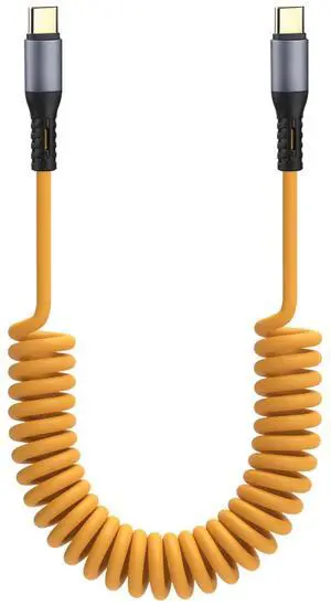 Coiled USB C Cable Car Charger Cable 60W 5 ft